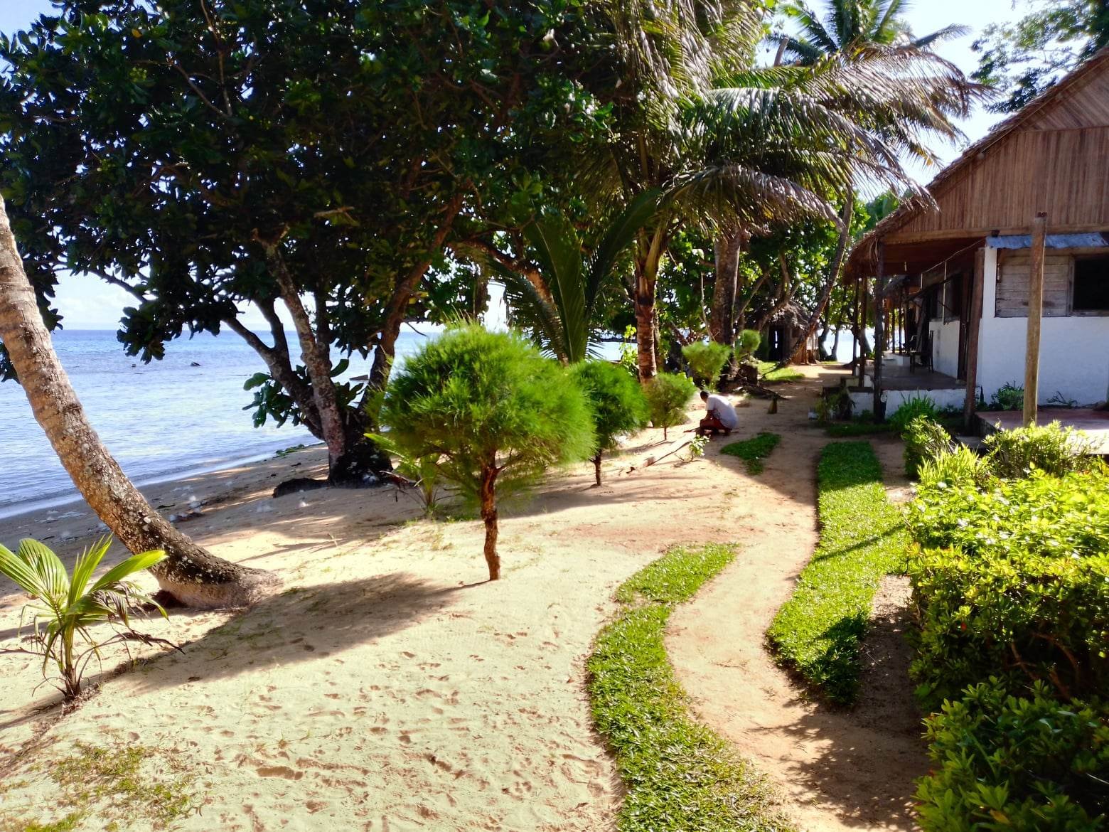 Bungalows sur la plage de l'hotel La baleine
